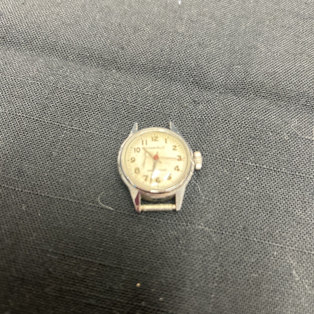 VTG Caravelle Women's Wind Up Watch Running Parts only face crack & metal rough.
